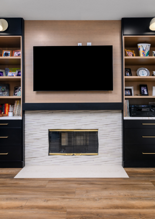 Project Reveal: Two-Toned Built In Fireplace Transformation